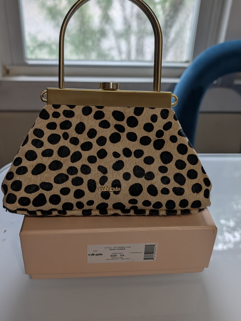 Cult Gaia Estella Bag - Leopard Spot Top-Handle Women’s Bag - Picture 2 of 5
